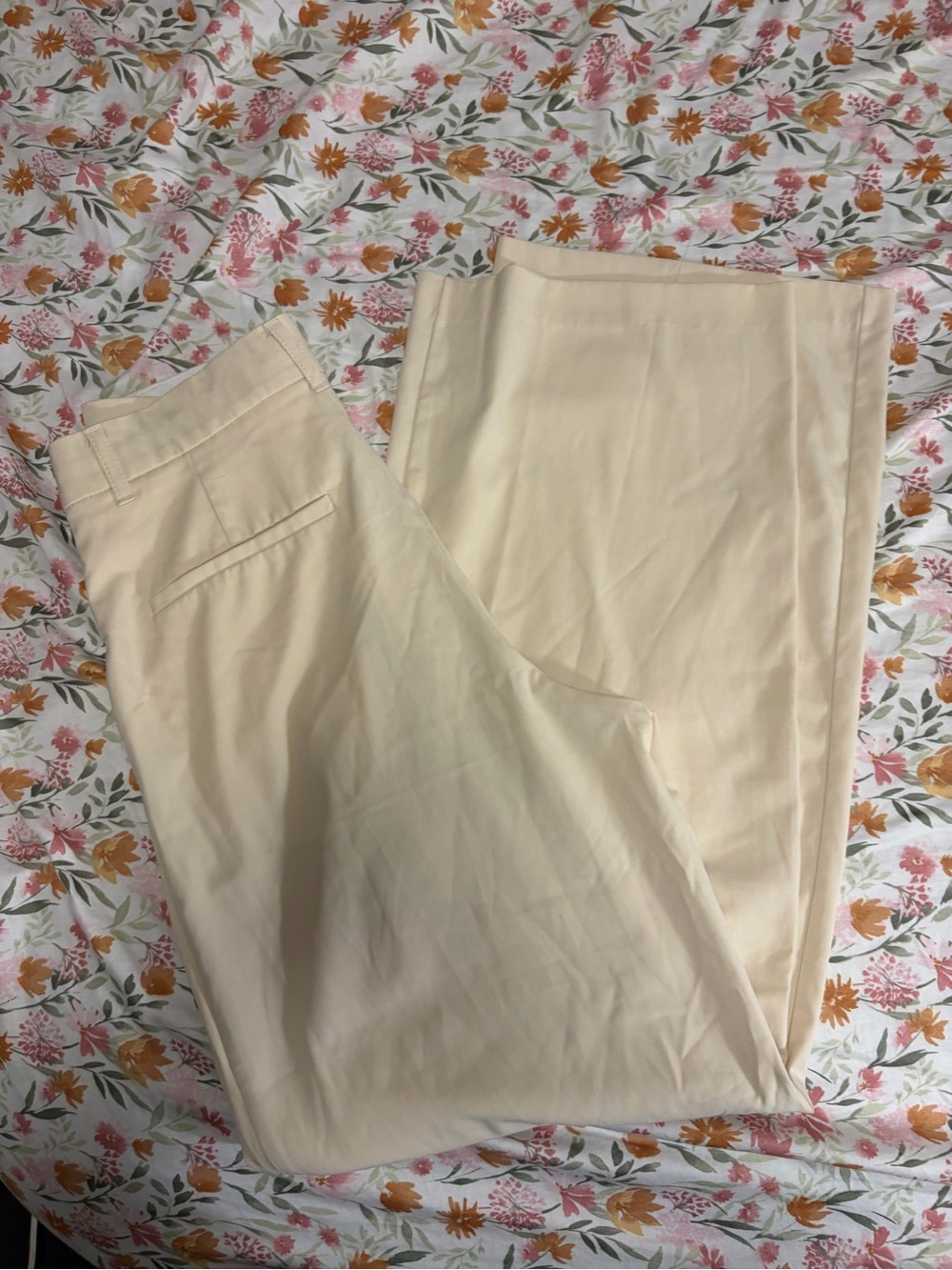 Cream Dress Pants - Classic Straight Fit
